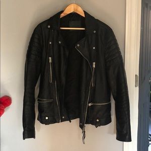 Leather motorcycle all saints jacket moto